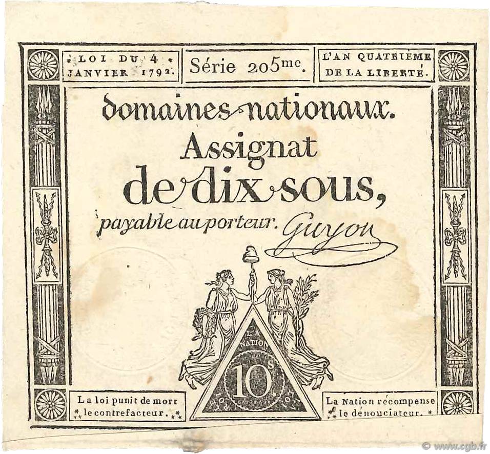10 Sous FRANCE 1792 Ass.23a TTB