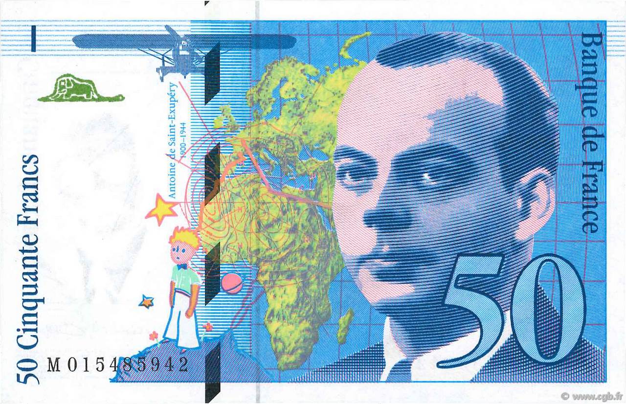 50 Francs SAINT-EXUPÉRY Modifié FRANCE 1994 F.73.01a SPL+