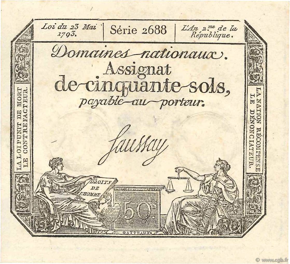 50 Sols variété FRANCE 1793 Ass.42e pr.NEUF