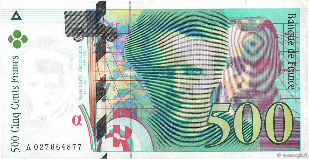 500 Francs PIERRE ET MARIE CURIE FRANCE 1994 F.76.01 TTB