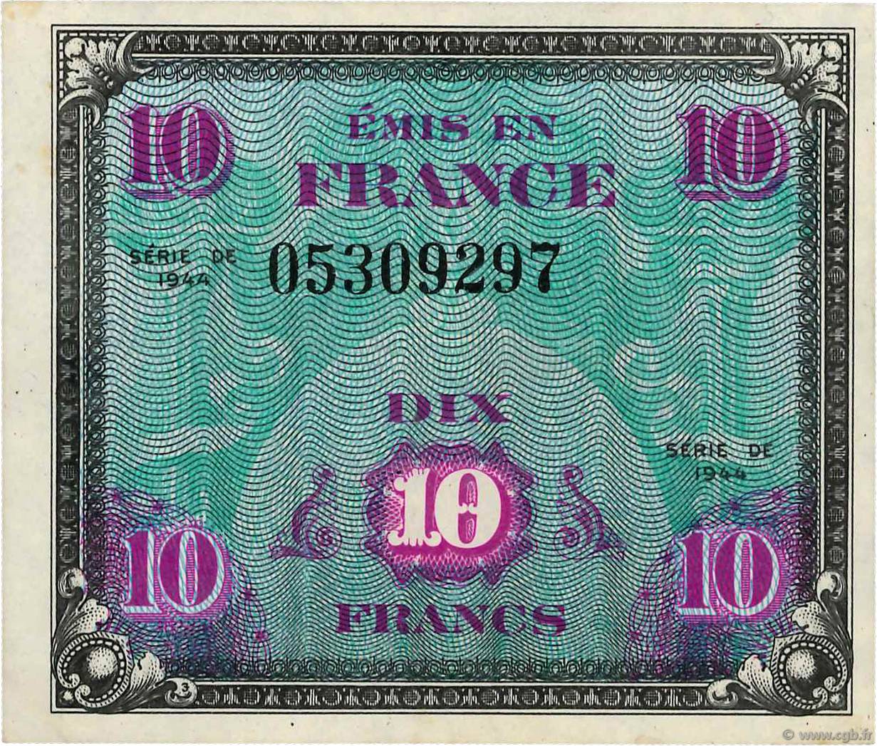 10 Francs DRAPEAU FRANCE 1944 VF.18.01 pr.NEUF