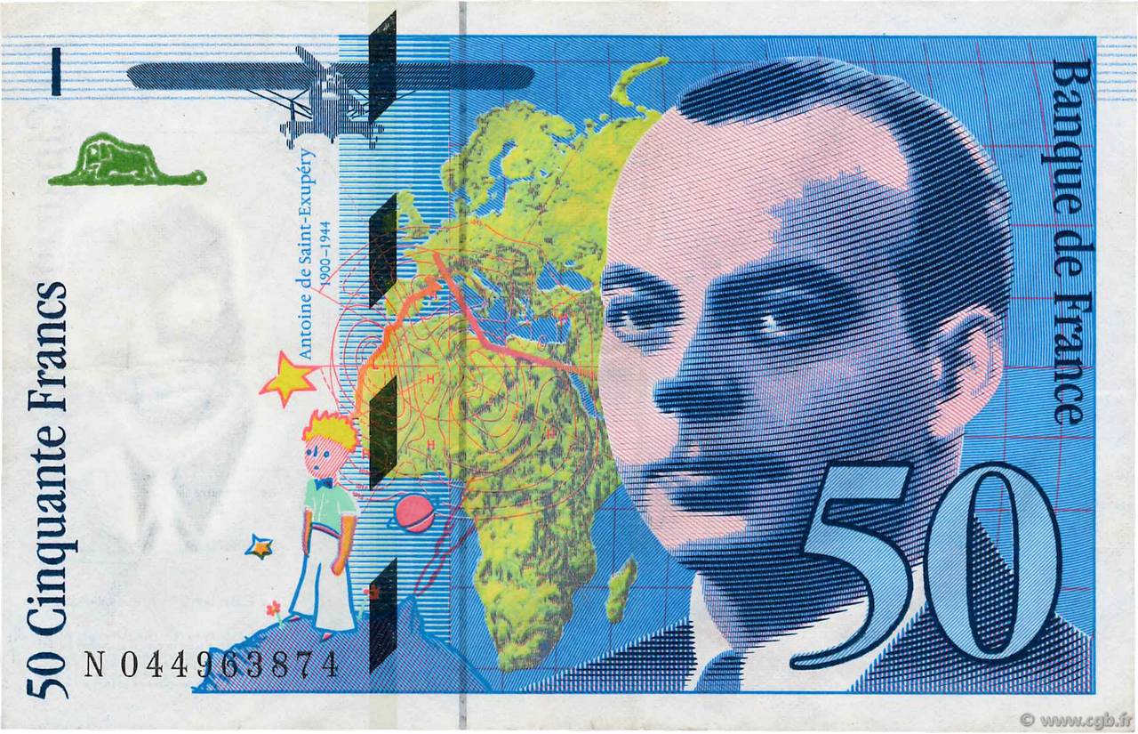 50 Francs SAINT-EXUPÉRY Modifié FRANCE 1997 F.73.04 TTB