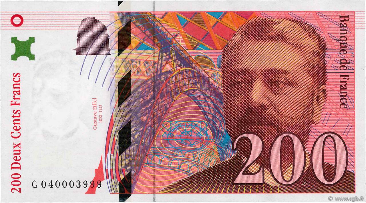 200 Francs EIFFEL FRANCE 1996 F.75.03a pr.SPL