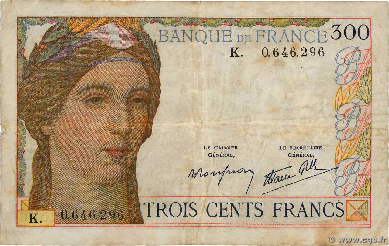 300 Francs FRANCE 1938 F.29.01 pr.TB