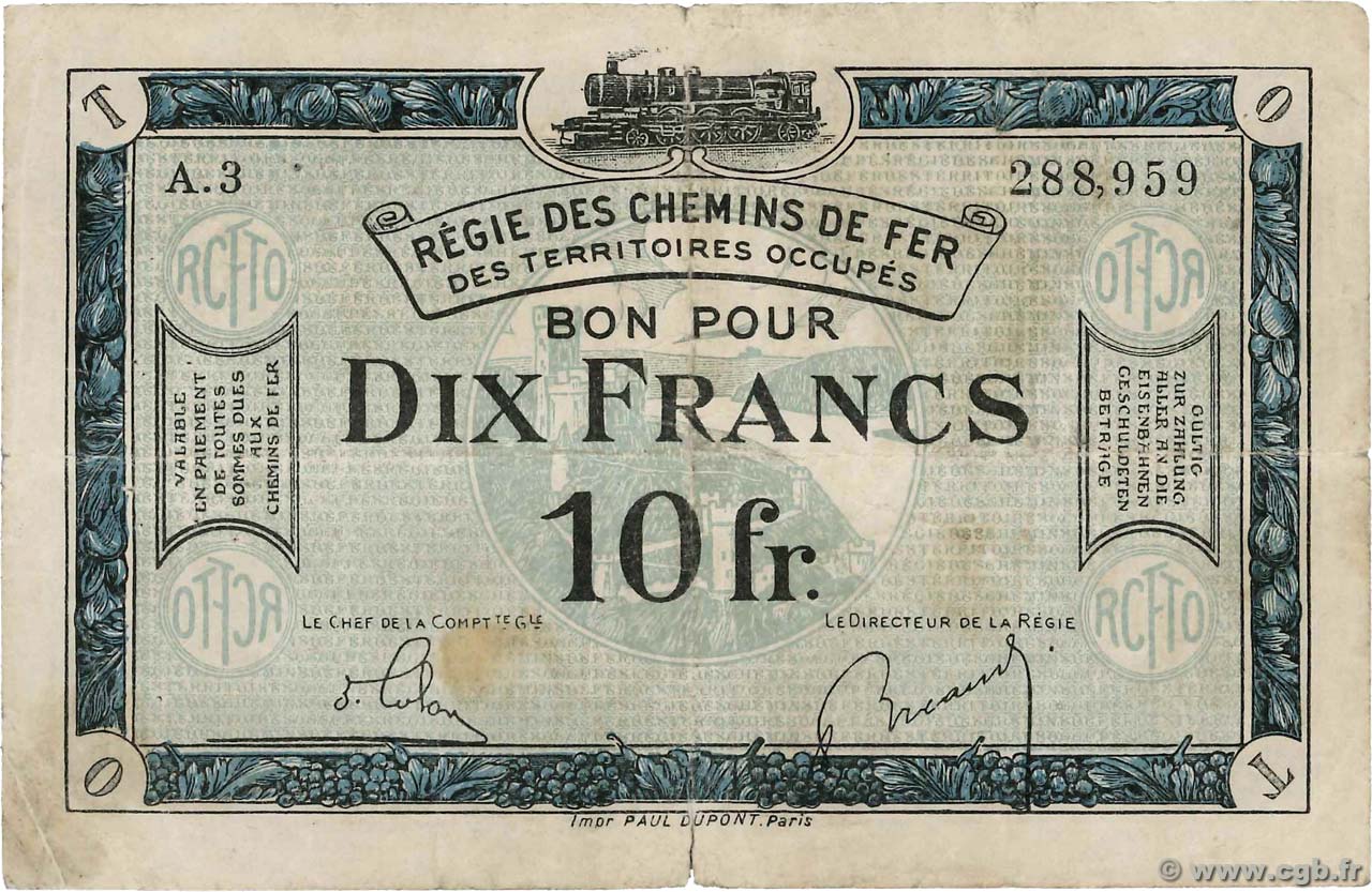 10 Francs FRANCE régionalisme et divers  1918 JP.135.07 pr.TB