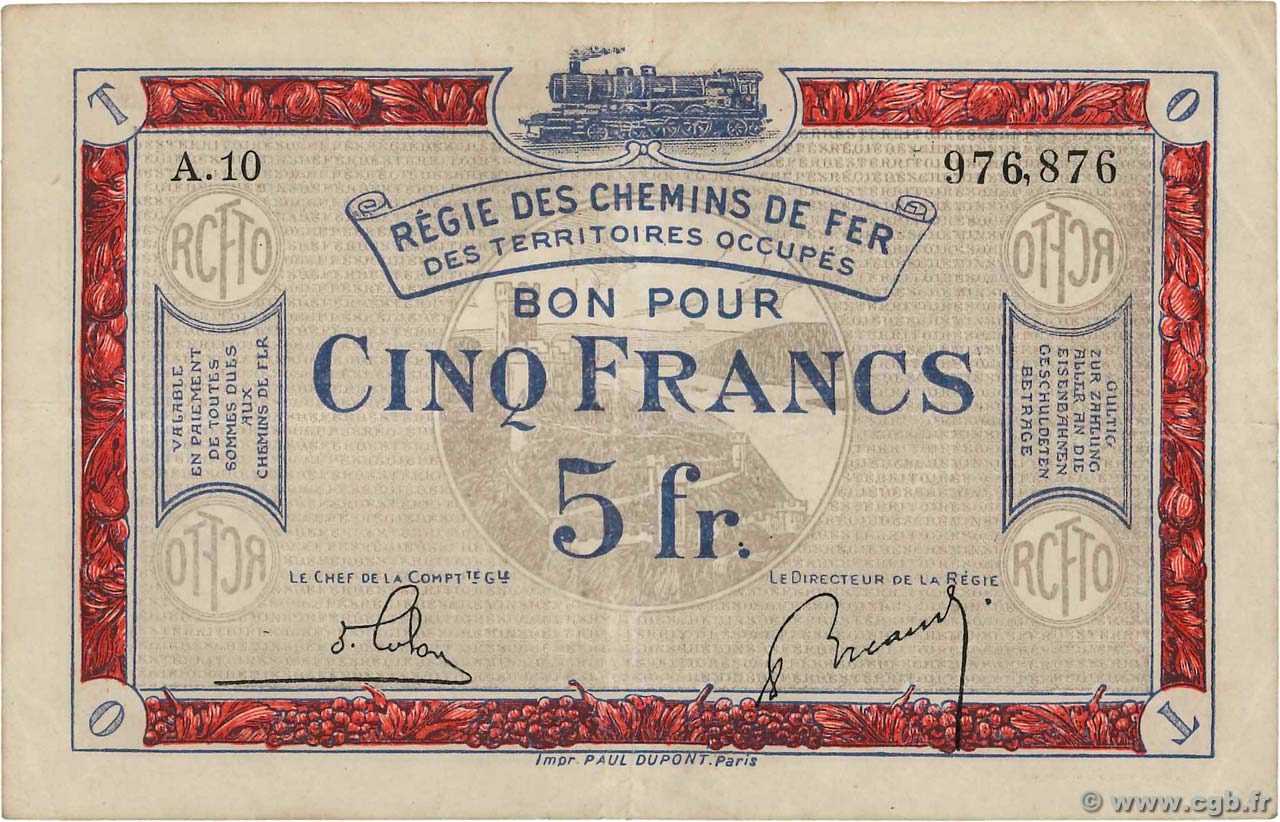5 Francs FRANCE régionalisme et divers  1918 JP.135.06 TB+