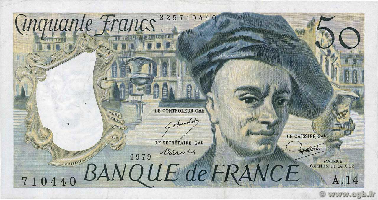 50 Francs QUENTIN DE LA TOUR FRANCE  1979 F.67.04 VF