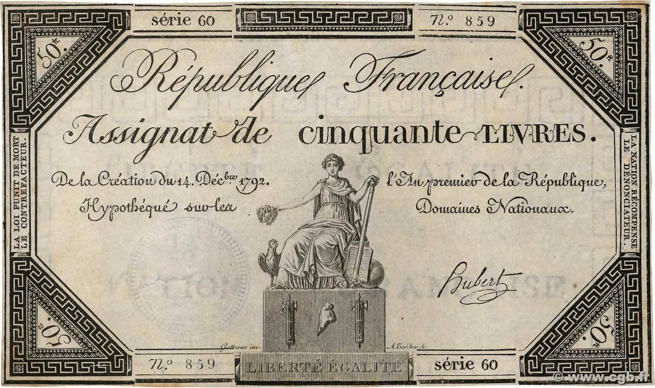 50 Livres FRANCE 1792 Ass.39a SPL