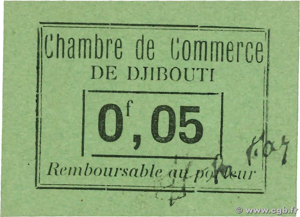 0,05 Franc YIBUTI  1919 P.21 FDC