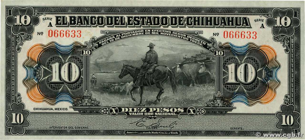10 Pesos MEXICO  1913 PS.0133a UNC