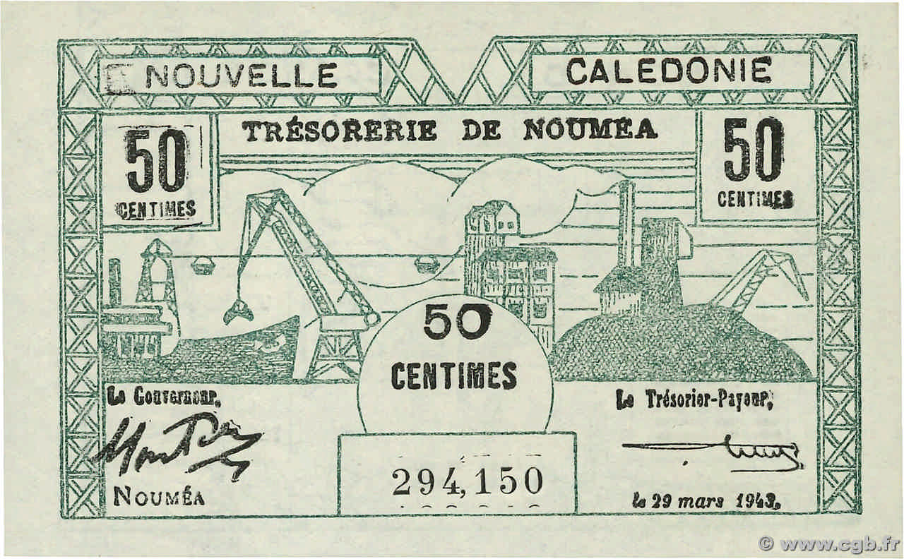 50 Centimes NOUVELLE CALÉDONIE  1943 P.54 EBC+