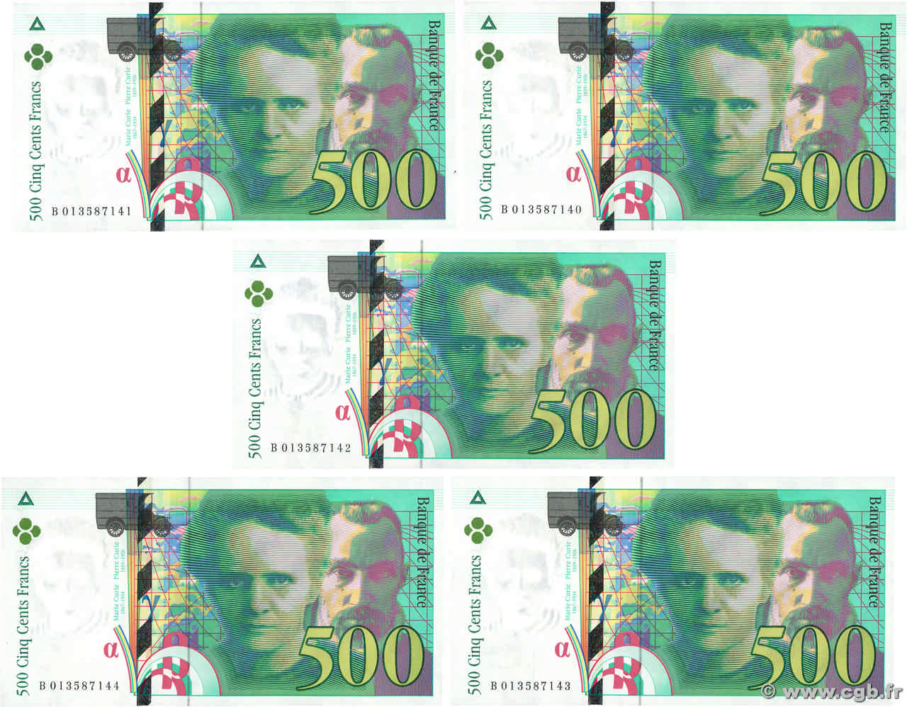 500 Francs PIERRE ET MARIE CURIE Consécutifs FRANKREICH  1994 F.76.01 ST