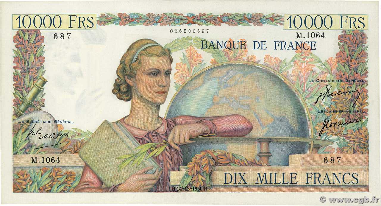 10000 Francs GÉNIE FRANÇAIS FRANCE  1950 F.50.45 SUP+