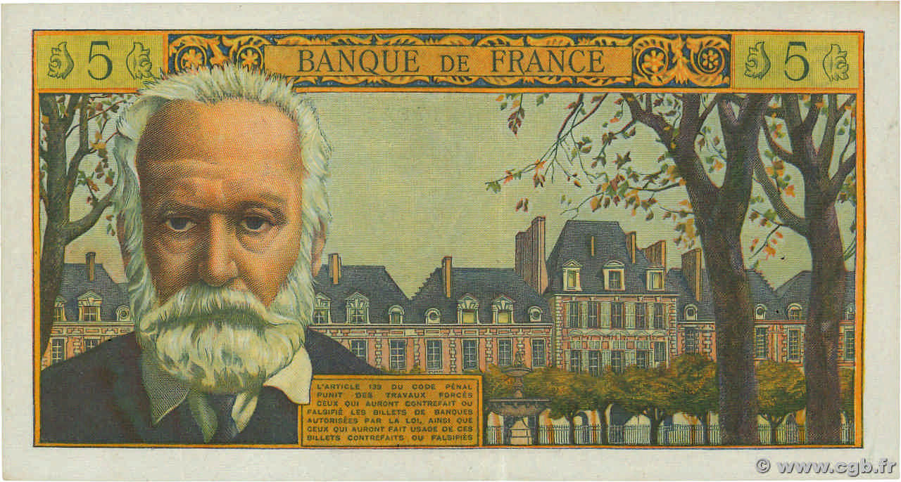 Nouveaux Francs Victor Hugo France F B Billets