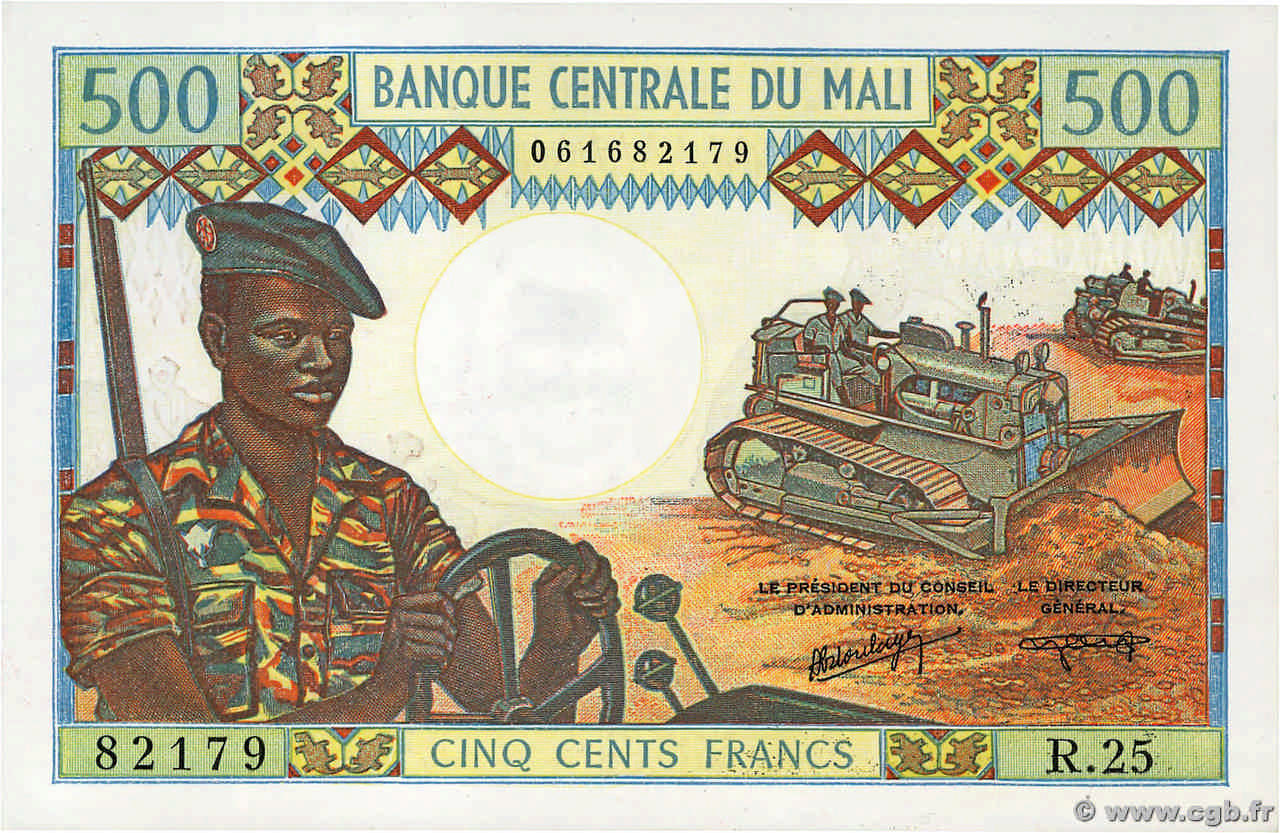 500 Francs MALí  1973 P.12f EBC+