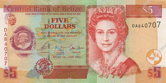 5 Dollars BELIZE  2003 P.67a pr.NEUF