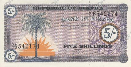 5 Shillings BIAFRA  1967 P.01 NEUF
