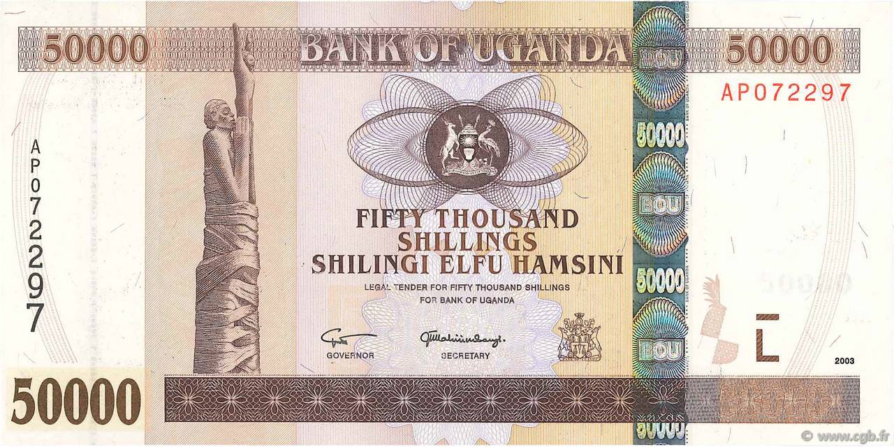 50000 Shillings UGANDA  2003 P.47a FDC
