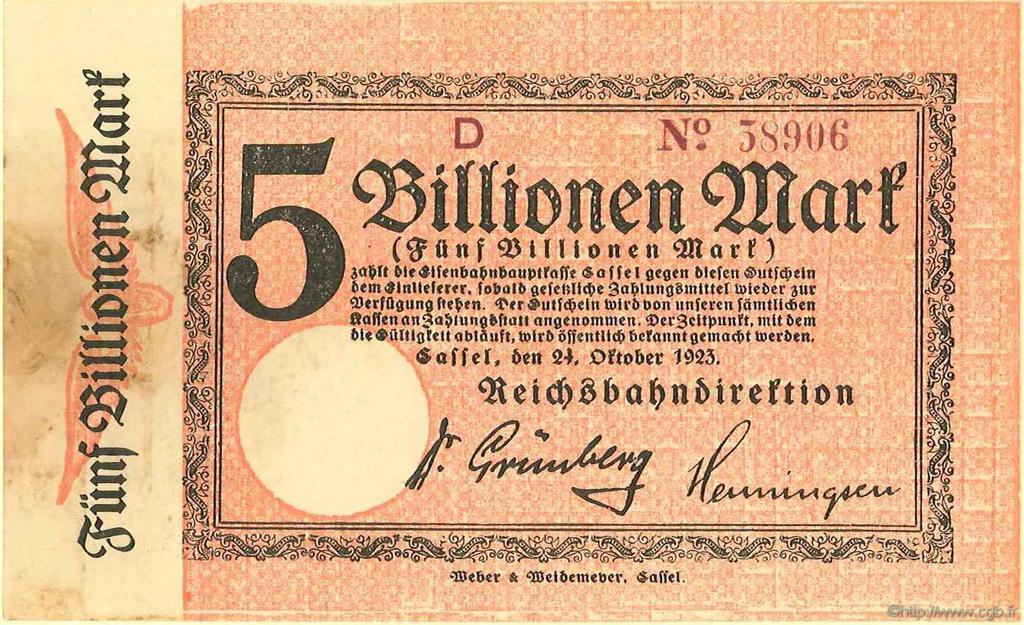 5 Billionen Mark ALLEMAGNE  1923 PS.1169 SPL