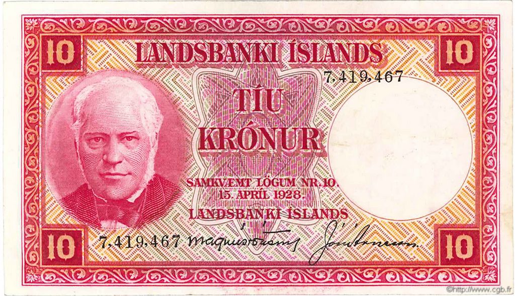 10 Kronur ISLANDE  1948 P.33a SUP