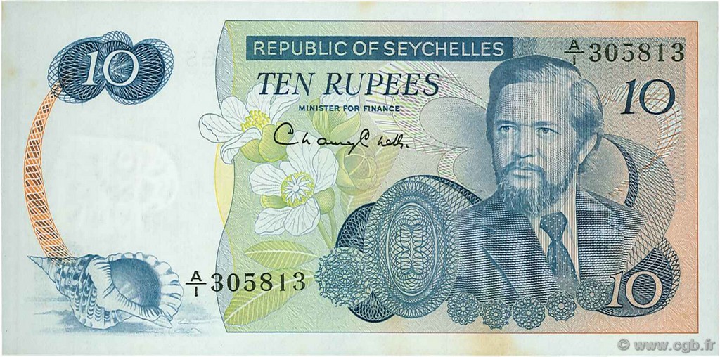 10 Rupees SEYCHELLES  1976 P.19a SUP