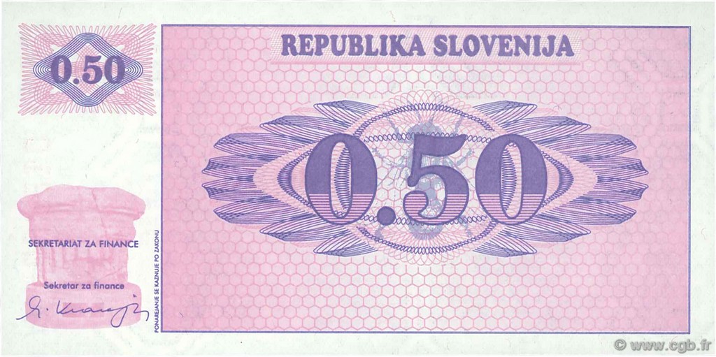 0,50 Tolar SLOVÉNIE  1990 P.01A NEUF