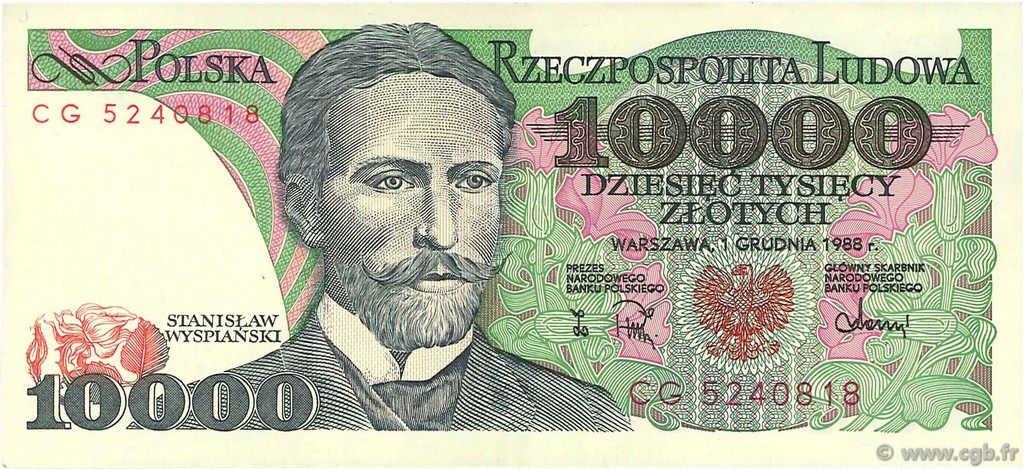 10000 Zlotych POLOGNE  1988 P.151b SUP