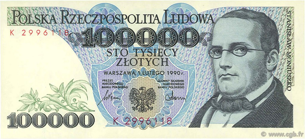 100000 Zlotych POLOGNE  1990 P.154a SPL