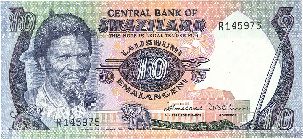 10 Emalangeni SWAZILAND  1985 P.10c SPL