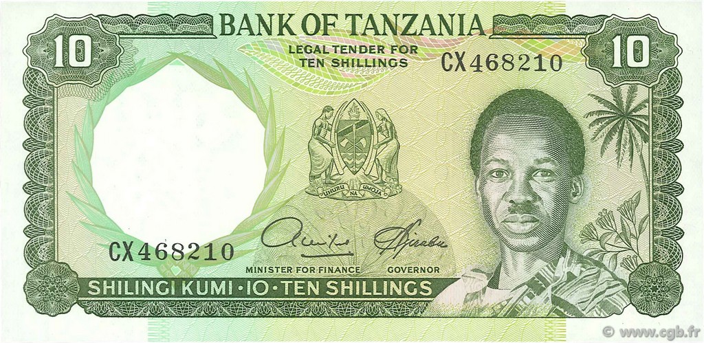 10 Shillings TANZANIE  1966 P.02d pr.NEUF