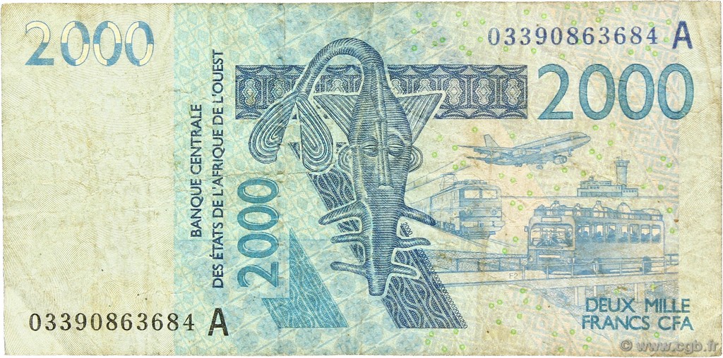 2000 Francs ÉTATS DE L AFRIQUE DE L OUEST  2003 P.116Aa B