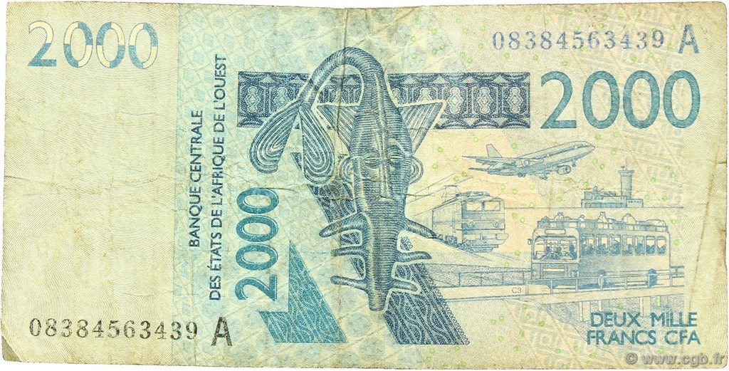 2000 Francs ÉTATS DE L AFRIQUE DE L OUEST  2008 P.116A(f) B