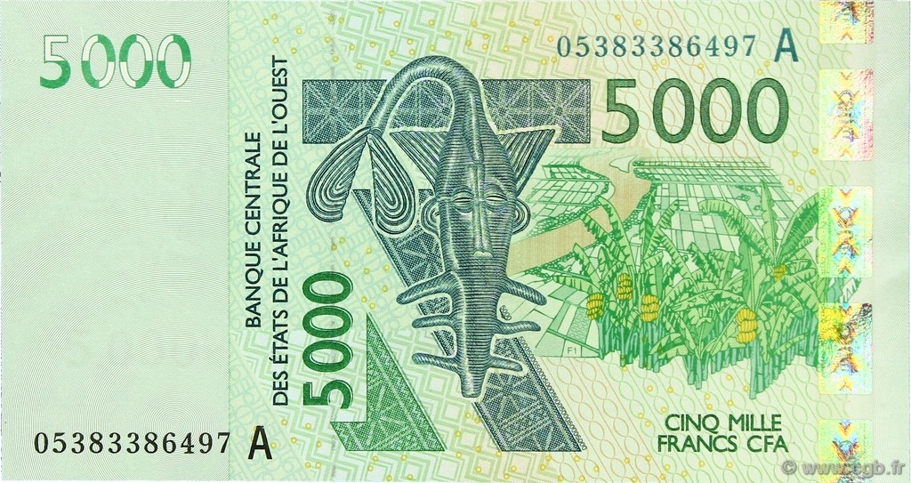 5000 Francs ÉTATS DE L AFRIQUE DE L OUEST  2005 P.117Ac pr.NEUF
