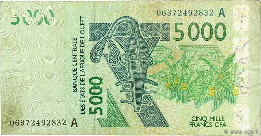 5000 Francs ÉTATS DE L AFRIQUE DE L OUEST  2006 P.117A(d) TB