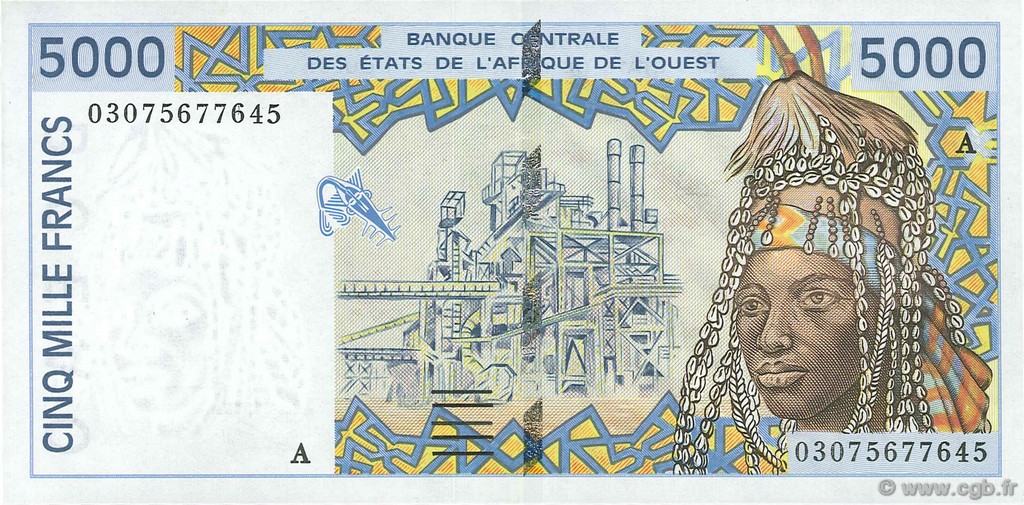 5000 Francs ÉTATS DE L AFRIQUE DE L OUEST  2003 P.113Am SUP