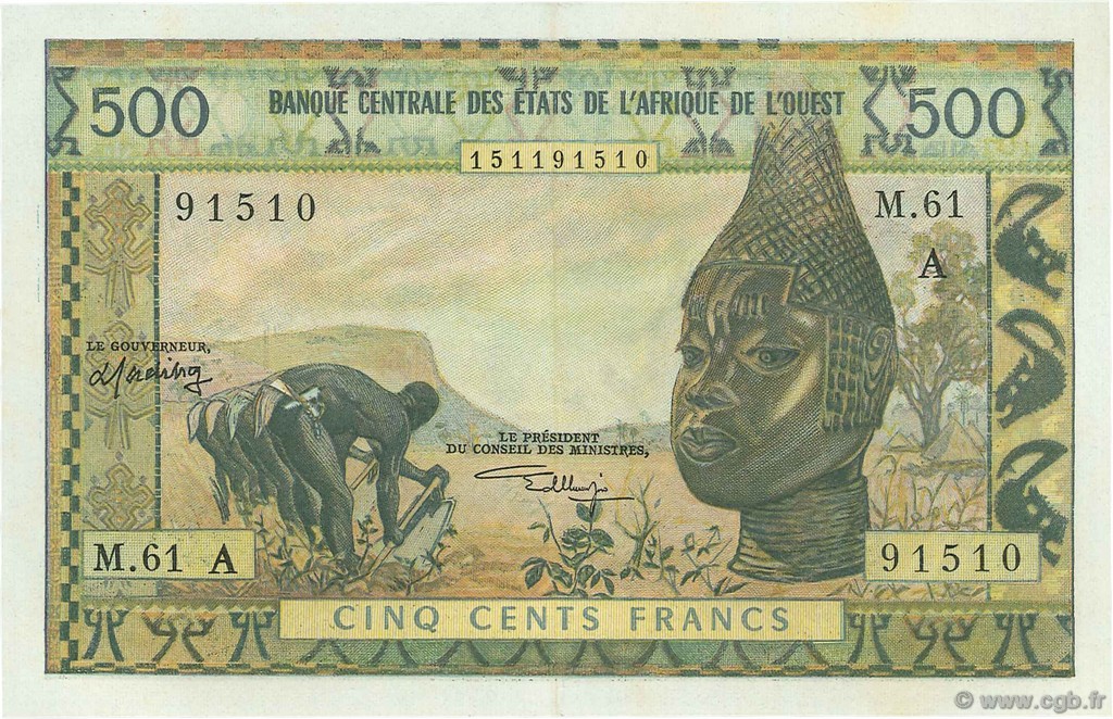 500 Francs ÉTATS DE L AFRIQUE DE L OUEST  1973 P.102Ak SUP