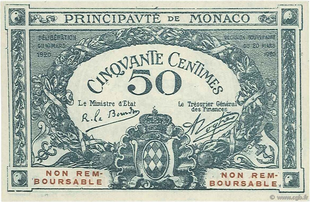 50 Centimes Essai MONACO  1920 P.03r NEUF
