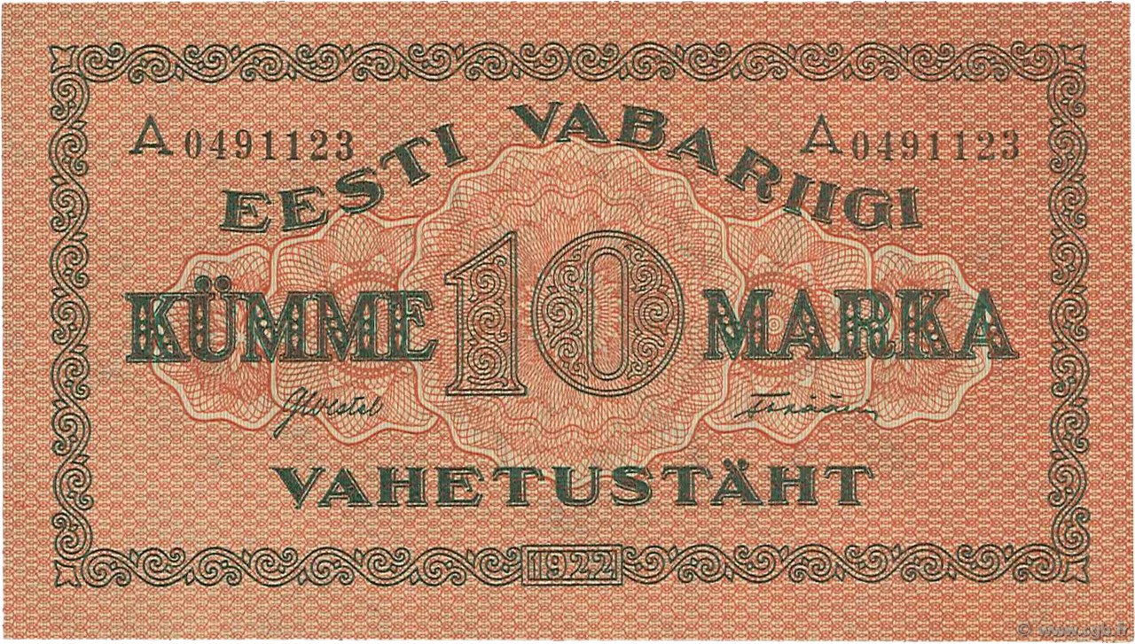 10 Marka ESTONIE  1922 P.53b SPL