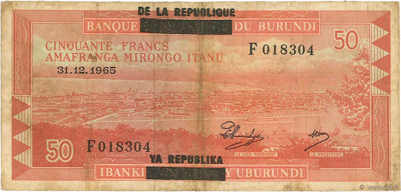 50 Francs BURUNDI  1965 P.16a BC