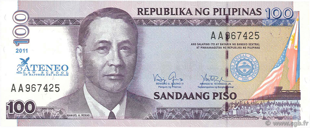 100 Piso Commémoratif PHILIPPINES  2011 P.212 UNC