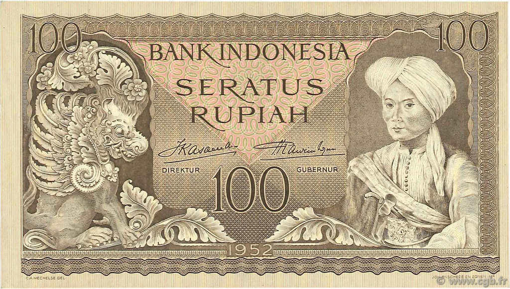 100 Rupiah INDONÉSIE  1952 P.046 SUP