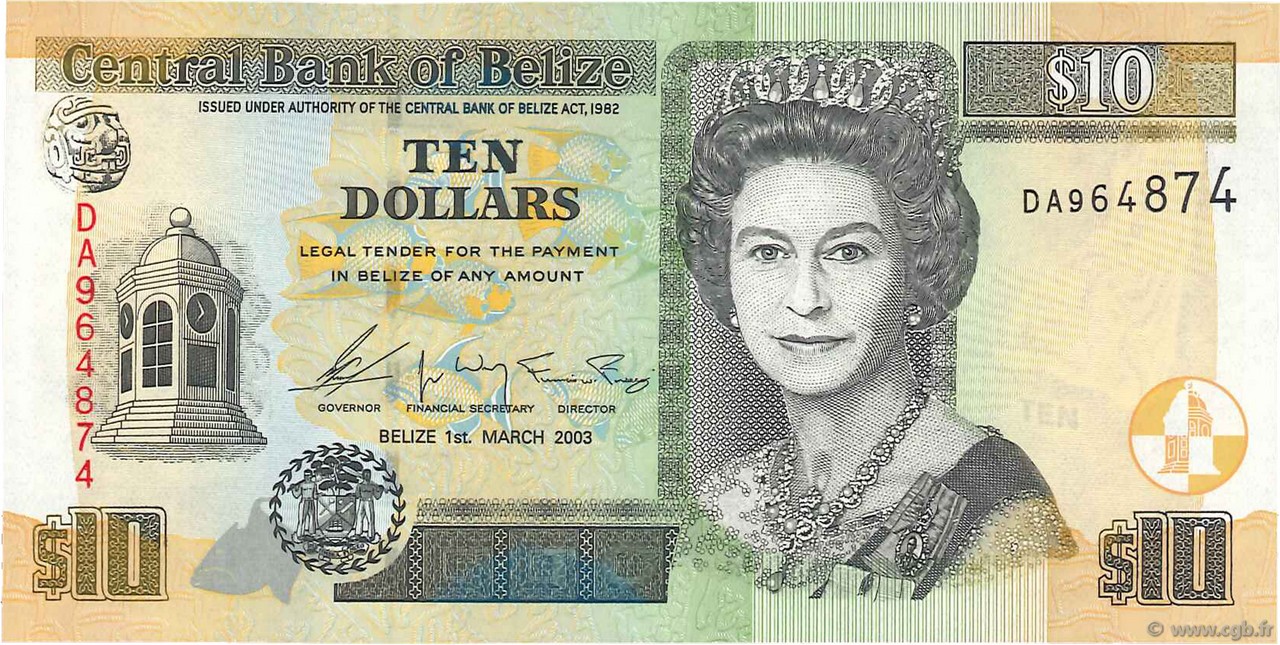 10 Dollars BELIZE  2003 P.68a UNC