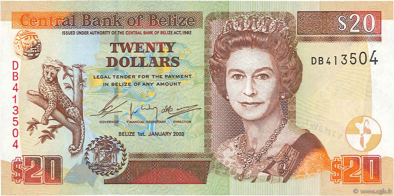 20 Dollars BELIZE  2003 P.69a UNC