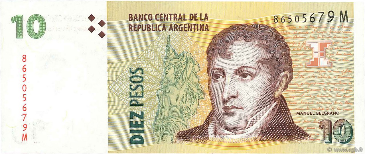 10 Pesos ARGENTINA  2011 P.354 UNC