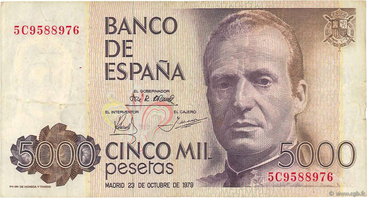 5000 Pesetas SPANIEN  1979 P.160 fSS