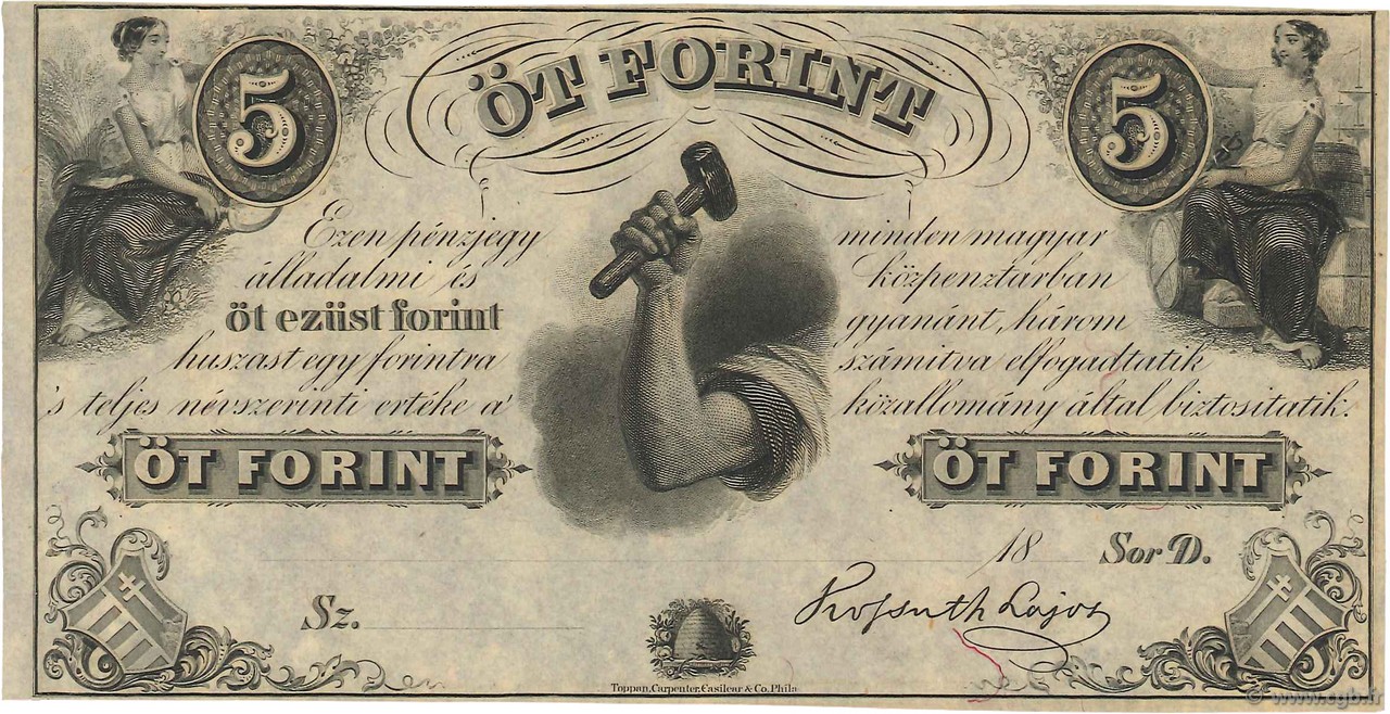 5 Forint HONGRIE  1852 PS.143r1 pr.NEUF