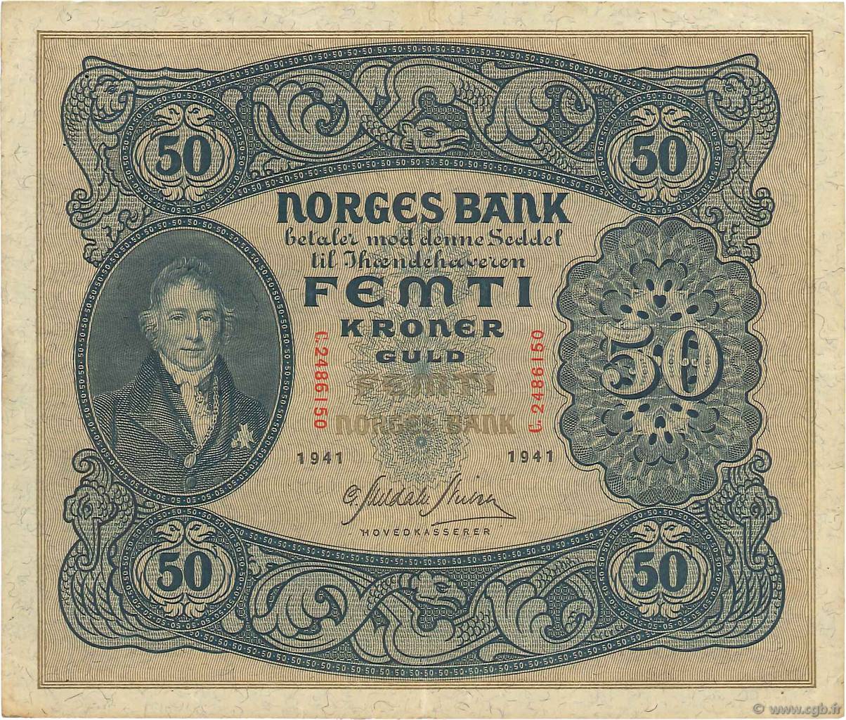 50 Kroner NORVÈGE  1941 P.09d TTB