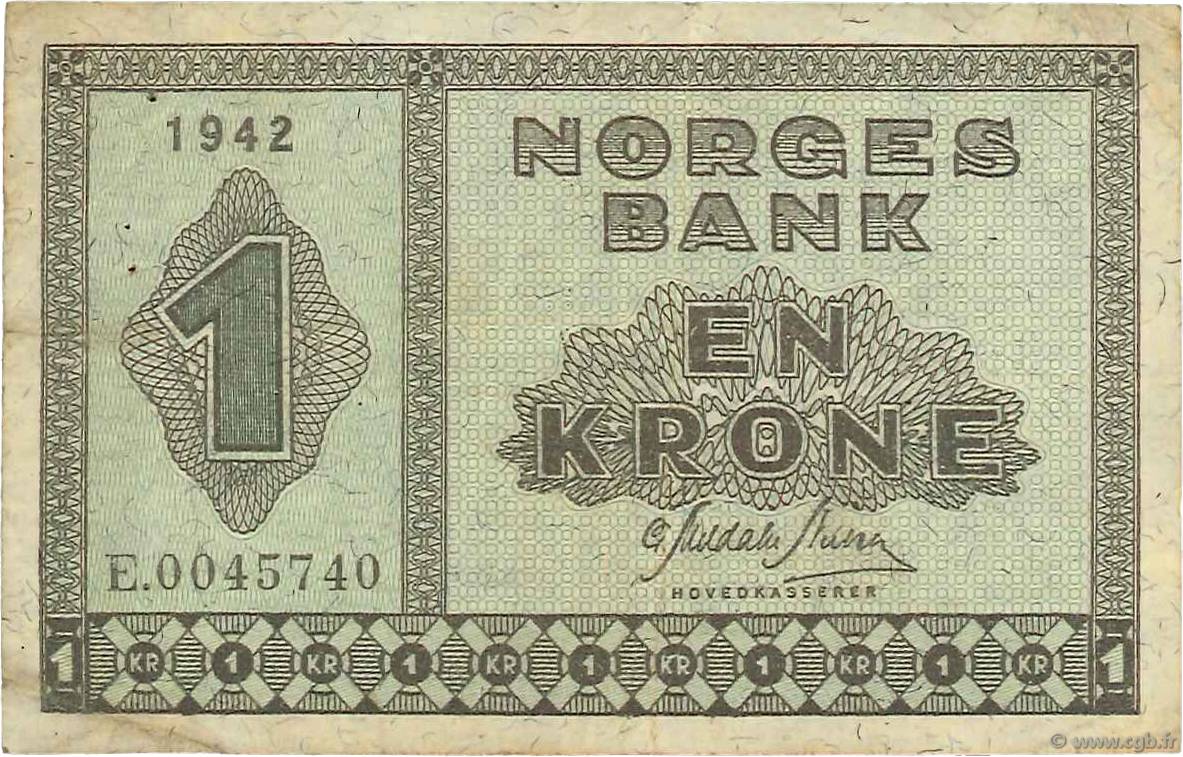 1 Krone NORVÈGE  1942 P.15a TB