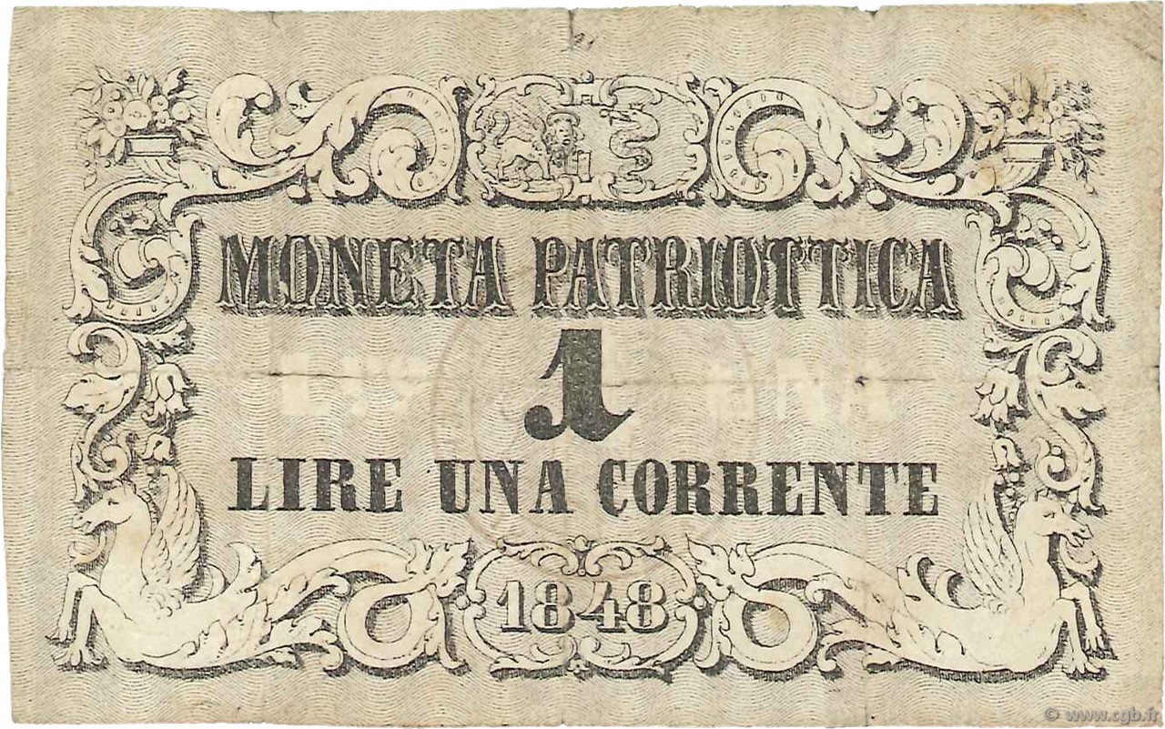 1 Lira ITALIE  1848 PS.185 B