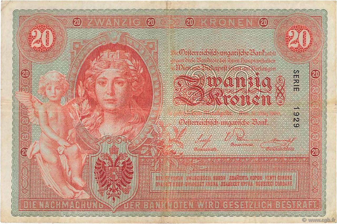 20 Kronen AUTRICHE  1902 P.005 pr.TTB